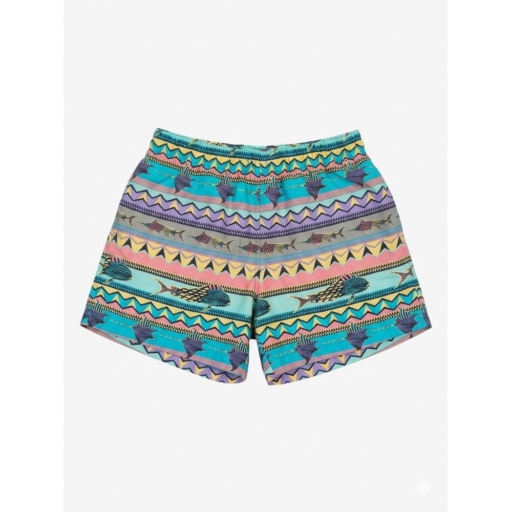 Chubbies Shorts Men Multicolor Medium Pastel Oceanic Aztec Drawstring Lined Swim